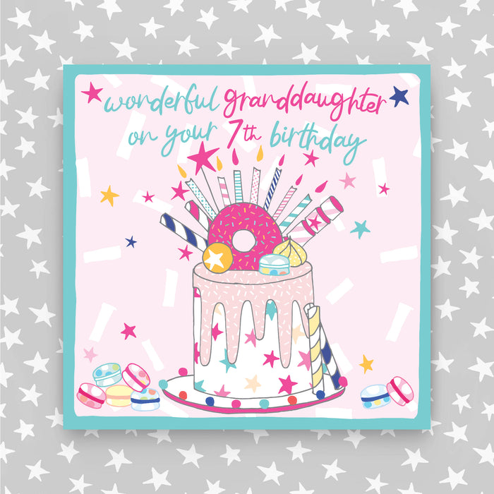 7th Birthday Greeting Card - Granddaughter (NPH74)