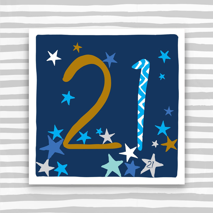 21st Birthday card - stars (FB72)