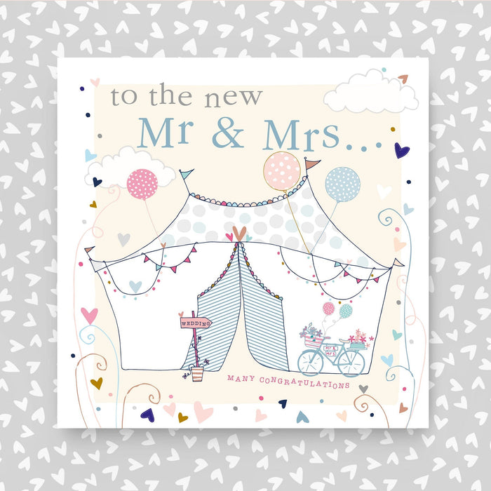To the new Mr & Mrs Wedding card - Tepee Wedding Scene (GC41)
