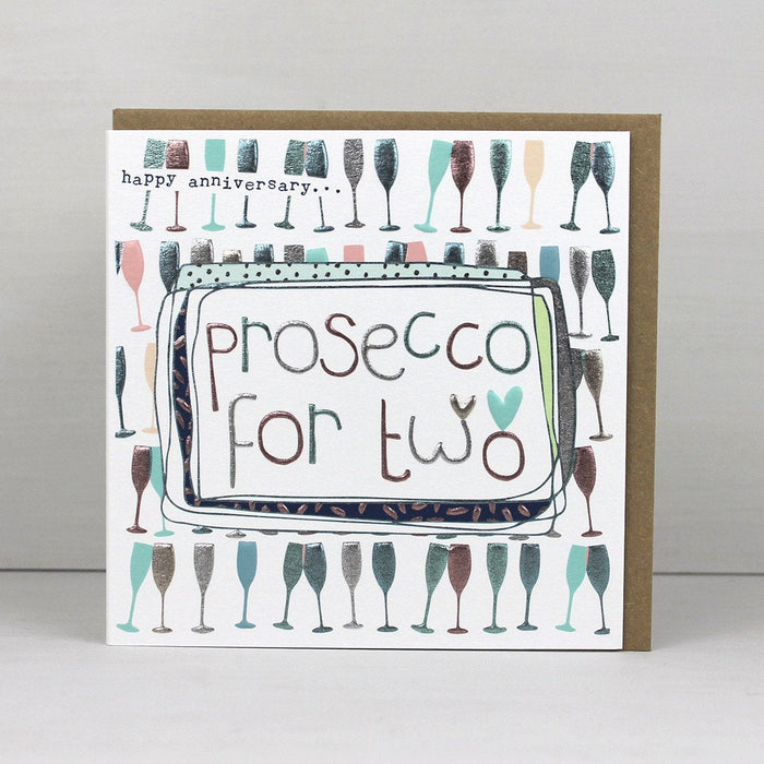 Prosecco for two anniversary card (LF86)