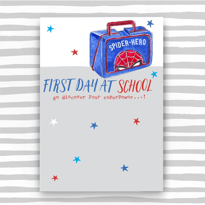 First Day at School card - Superhero blue (SS19)