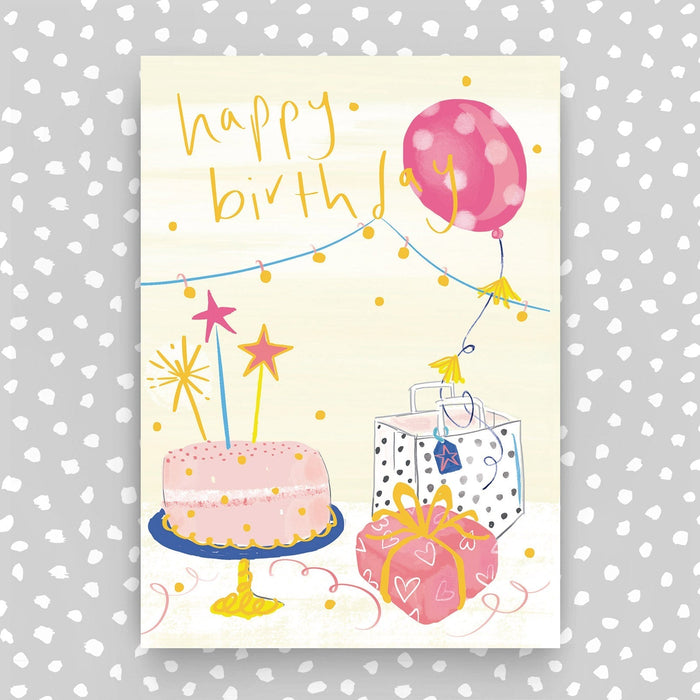 Happy Birthday Card for her - Cake & Presents (SUN10)