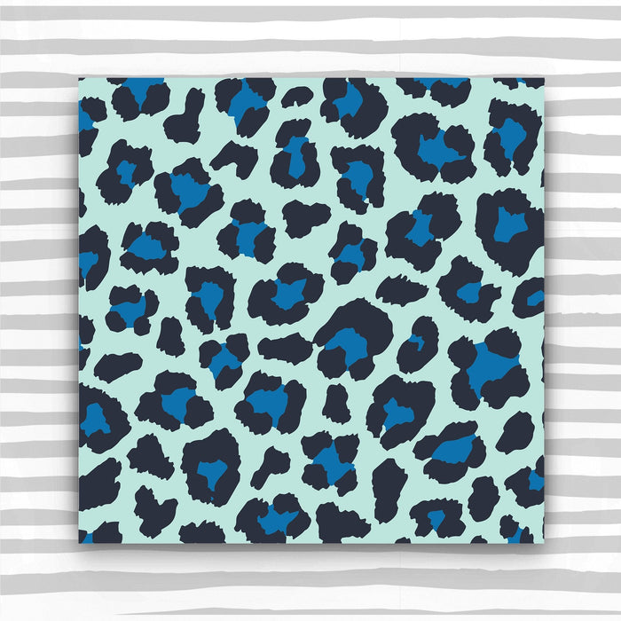 Birthday Gift wrap for her - Leopard print large Blue (2 sheets - WR54)