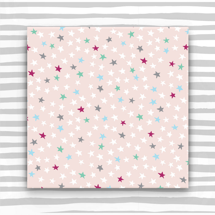 Giftwrap - Stars on baby pink (2 sheets - WR58)