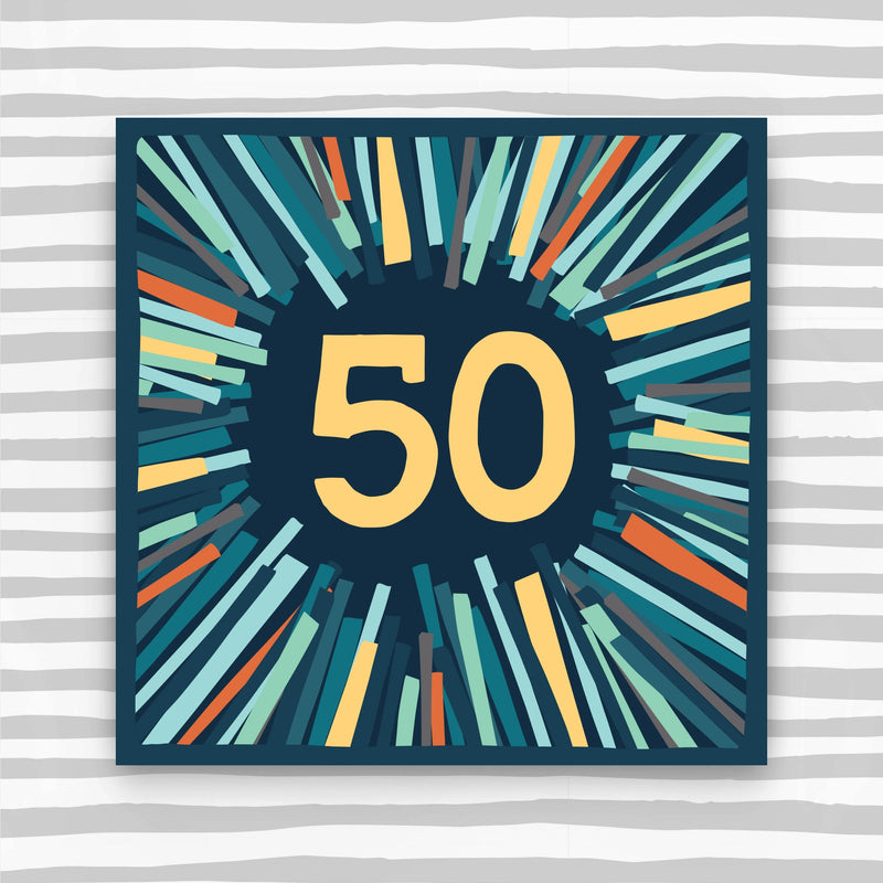 50th Birthday Card - Male Pattern Birthday Card (CK33)