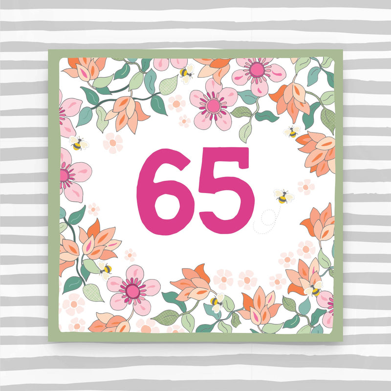 CK94 - 65th Birthday Card - Female Pattern Birthday Card