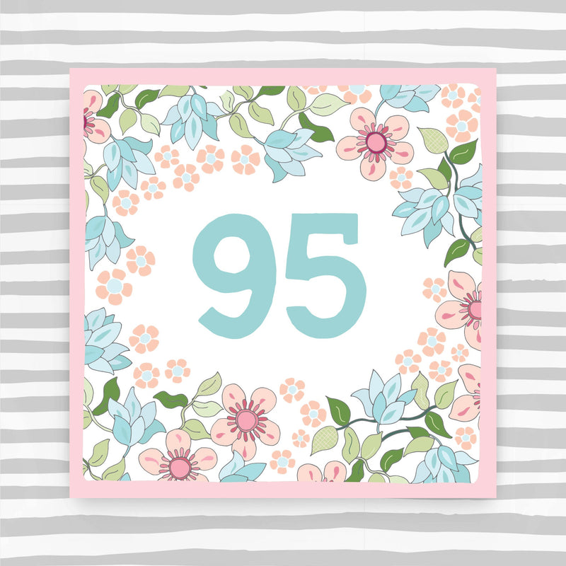 CK99 - 95th Birthday Card - Female Pattern Birthday Card