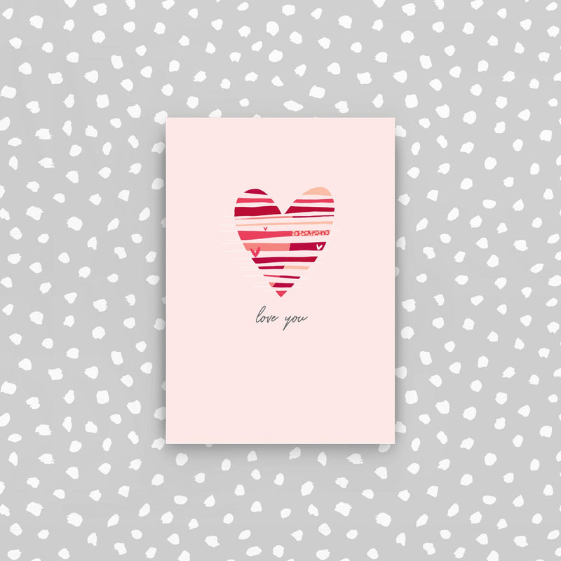 D21 - Heart - love you mini card
