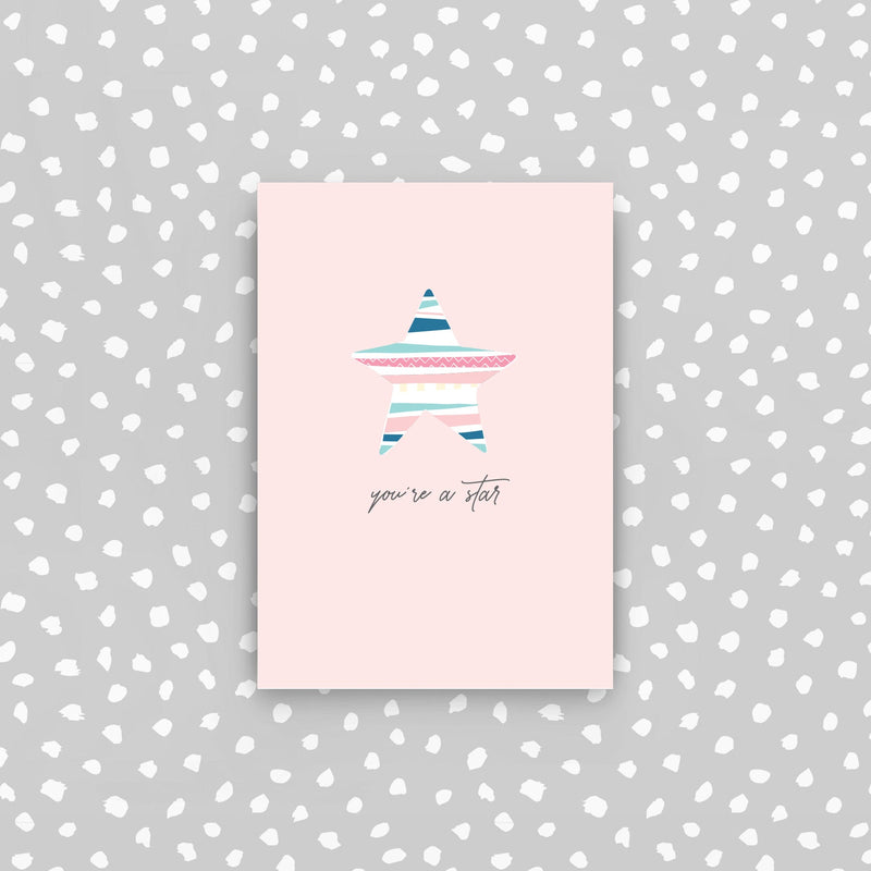 D25 - You're a star on pink mini card