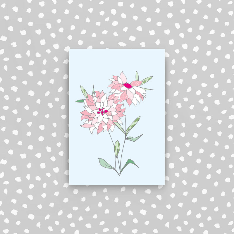 D39 - Pink flowers mini card