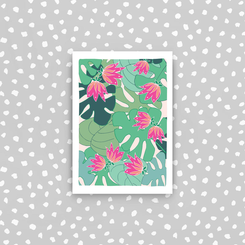 D48 - Tropical flowers mini card