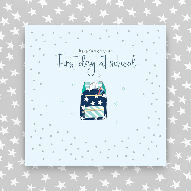 1st Day at School Greeting Card in blue colours (GR66)