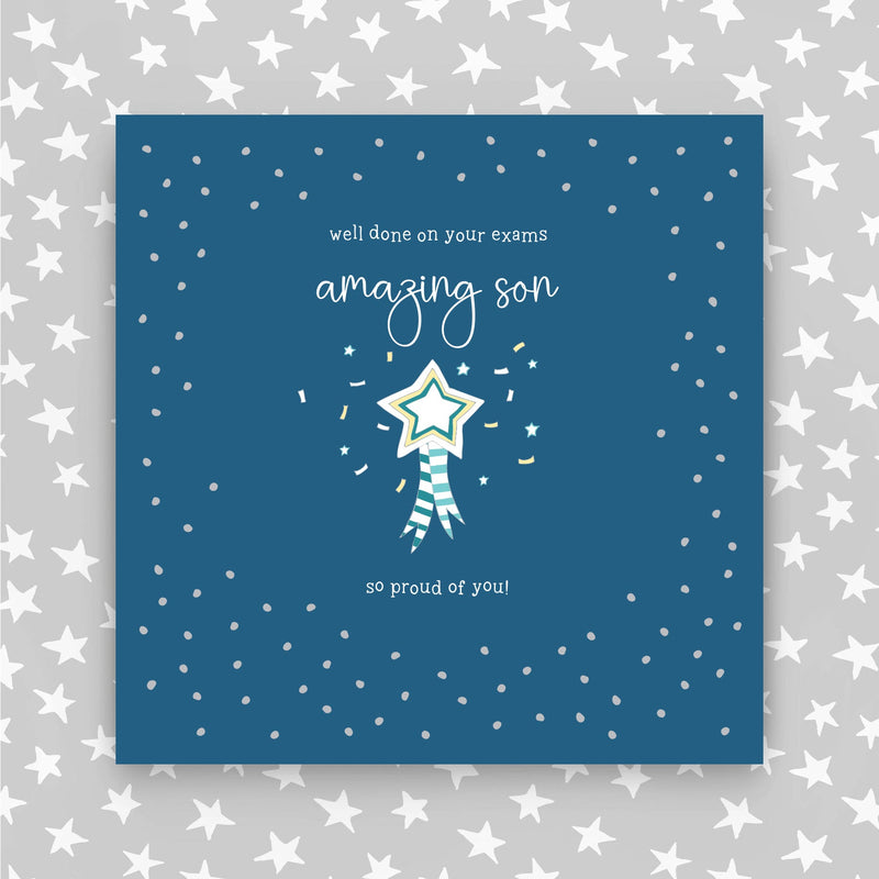 Well Done on your exams amazing Son Greeting Card (GR74)