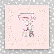 Happy Christmas to my Gorgeous Wife - Large greeting card (LGR03)
