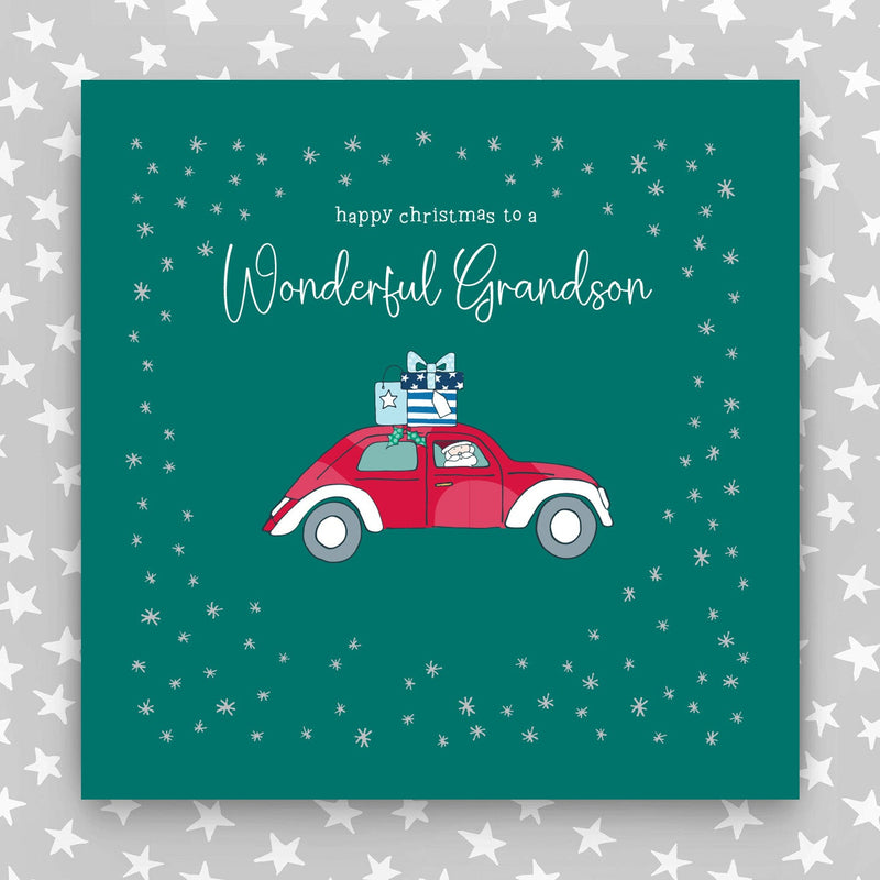 Happy Christmas to my Wonderful Grandson - Large greeting card (LGR09)