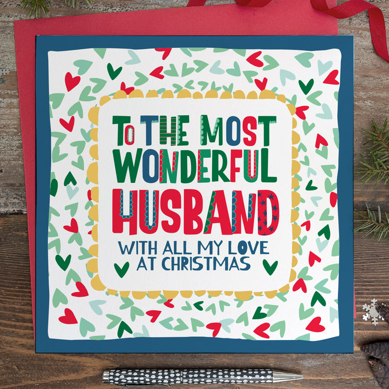 Large Christmas Card To the Most Wonderful Husband (LXTF03)