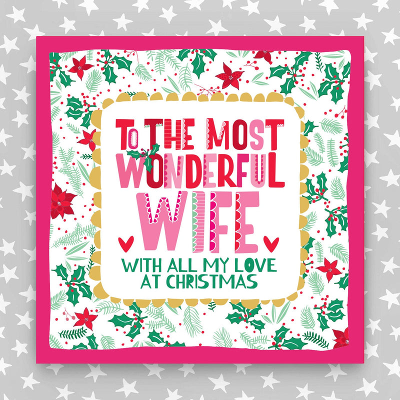 Large Christmas Card To the Most Wonderful Wife (LXTF04)