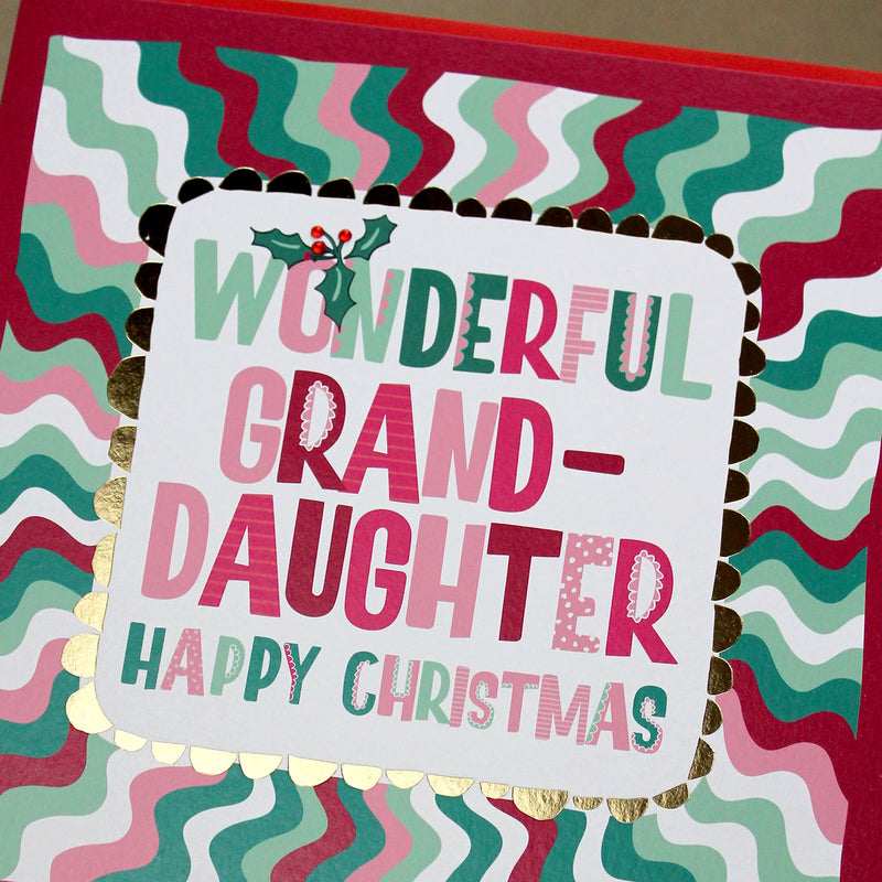 Large Christmas Card To a Wonderful Granddaughter (LXTF08)