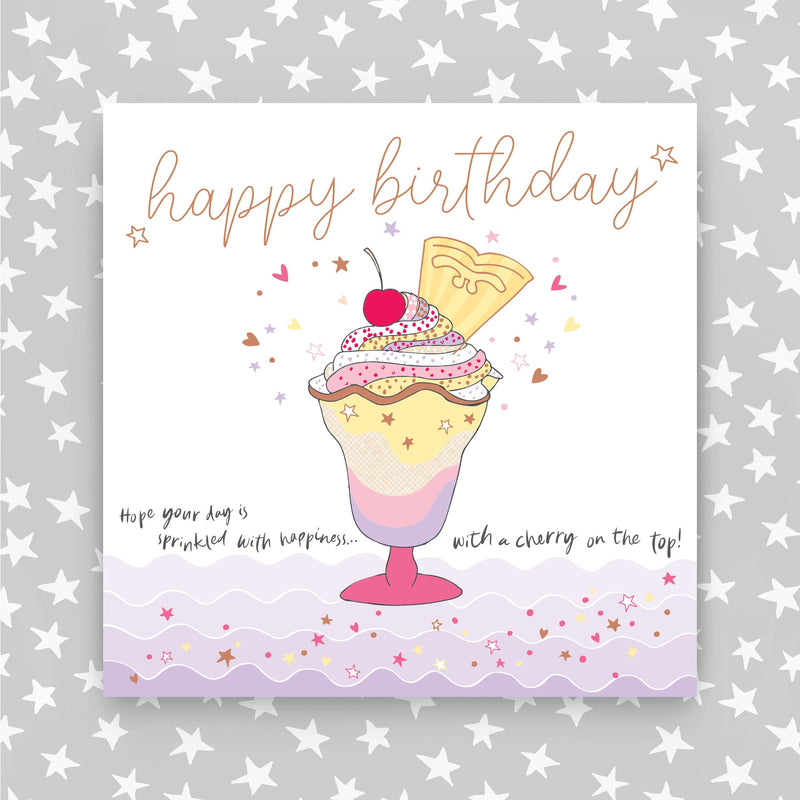 Happy Birthday Cherry Sundae Greeting Cards (MA05)
