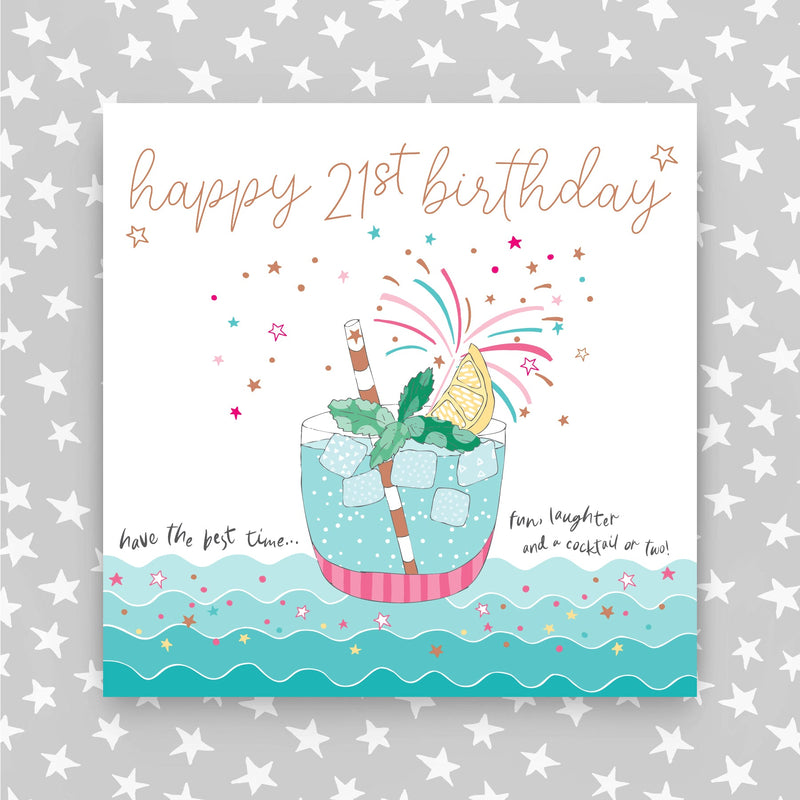 Happy 21st Birthday - Cocktail Greeting Card (MA16)