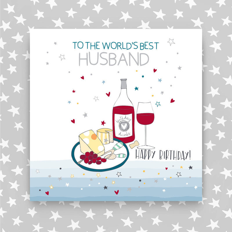 Husband Happy Birthday Cheese & Wine Greeting Card (MA36)