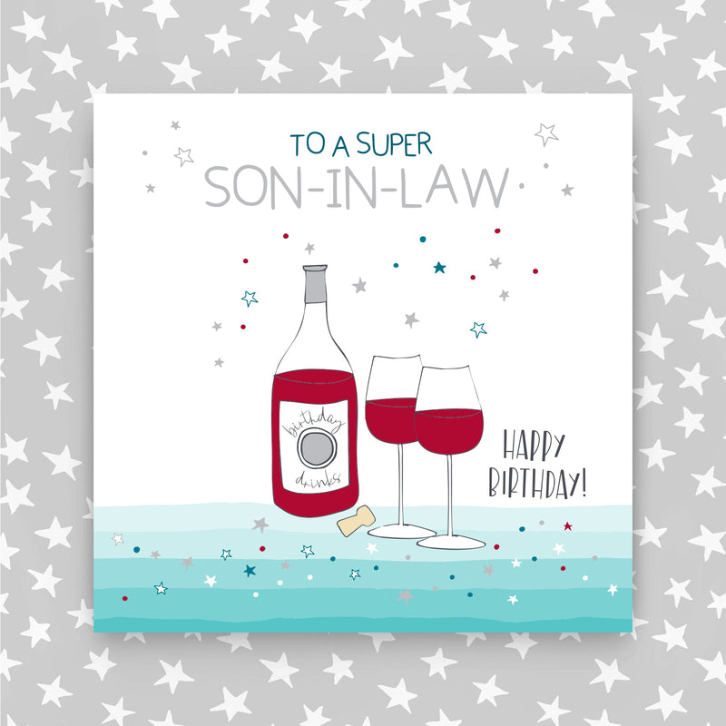 Son-in-law Happy Birthday - Red Wine Greeting Card (MA38)