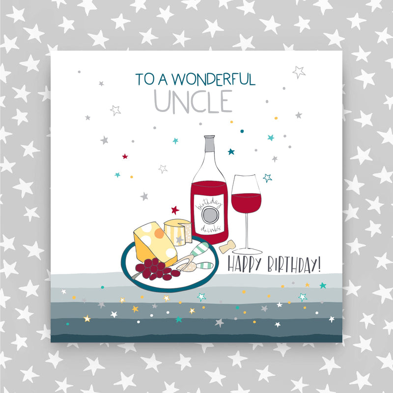 Uncle Happy Birthday - Cheese & Wine Greeting Card (MA43)