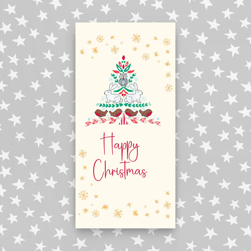 Christmas Money Wallet featuring a tree with woodland animals (MW43)