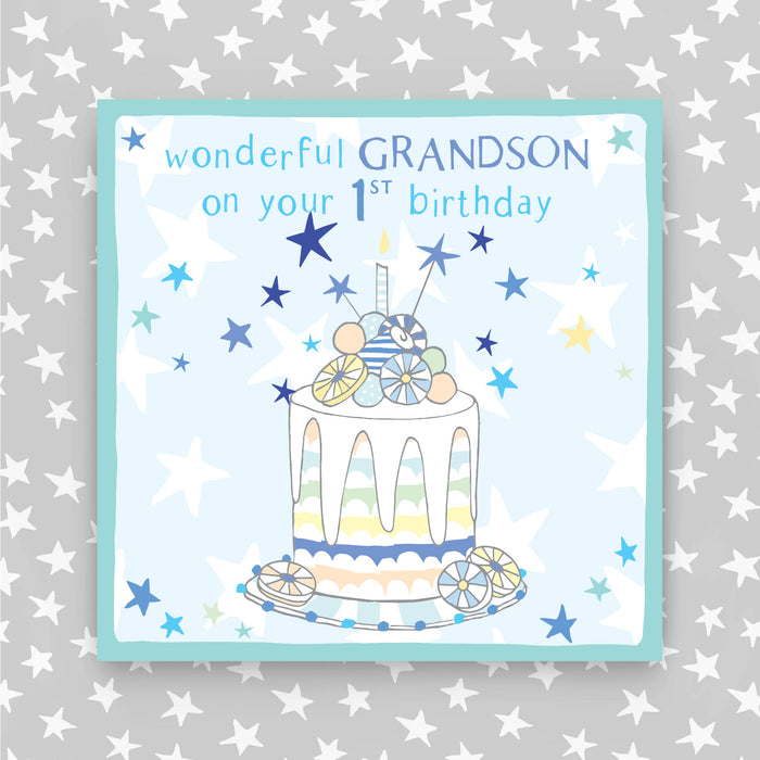 1st Birthday Greeting Card - Grandson (NPH02)