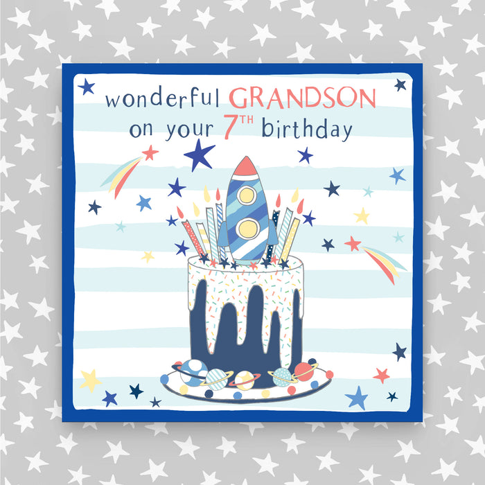 7th Birthday Greeting Card - Grandson (NPH20)