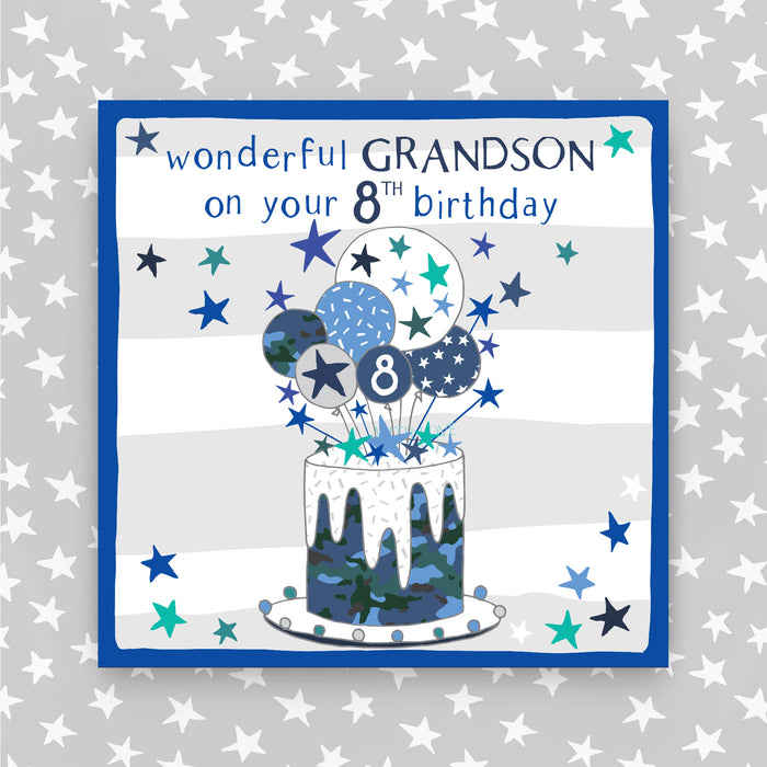 8th Birthday Greeting Card - Grandson (NPH23)