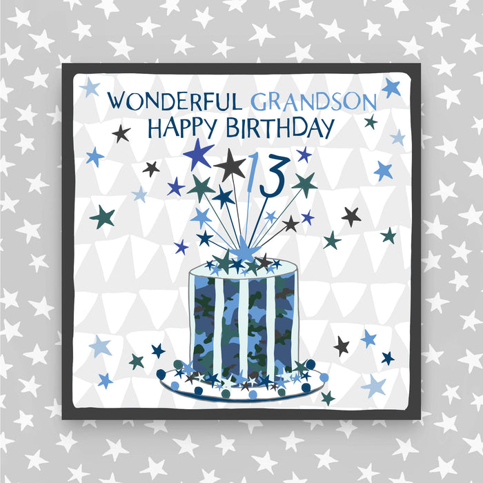 13th Birthday Greeting Card - Grandson (NPH38)