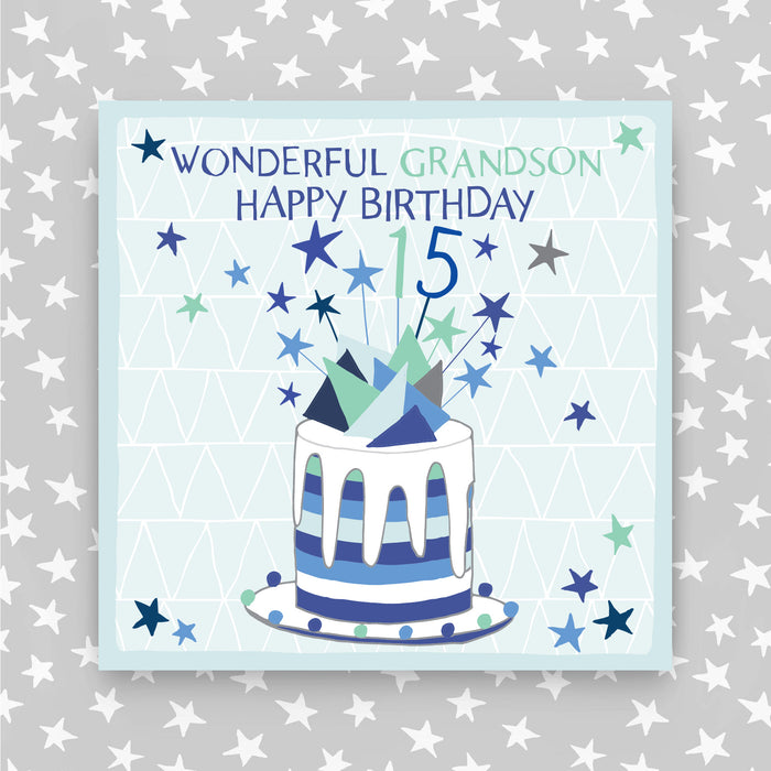 15th Birthday Greeting Card - Grandson (NPH44)