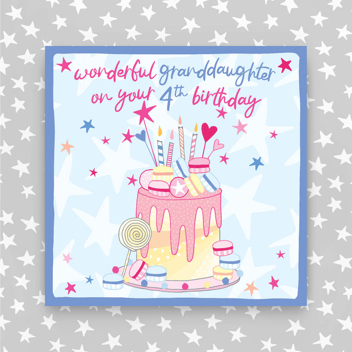 4th Birthday Greeting Card - Granddaughter (NPH65)