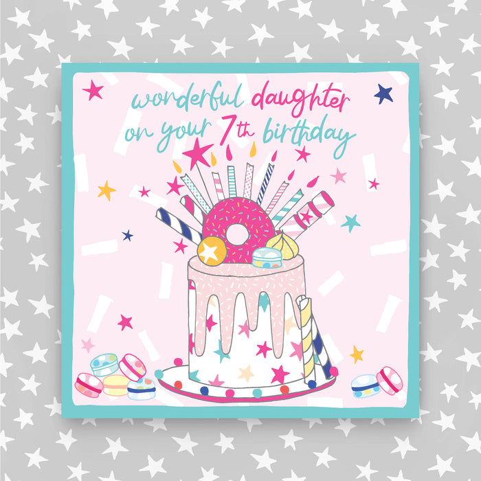 7th Birthday Greeting Card - Daughter (NPH73)