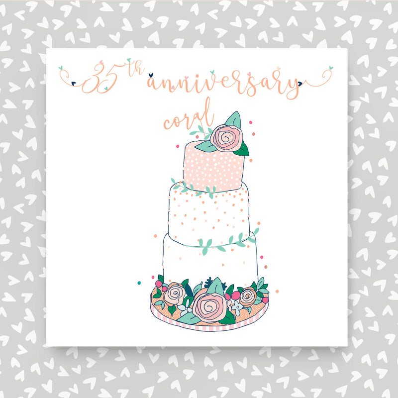Coral Wedding Anniversary Greeting Card (NTJ)