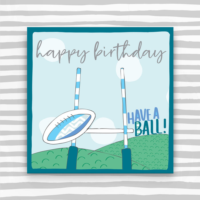 Rugby - Happy Birthday Greeting Card (OC01)