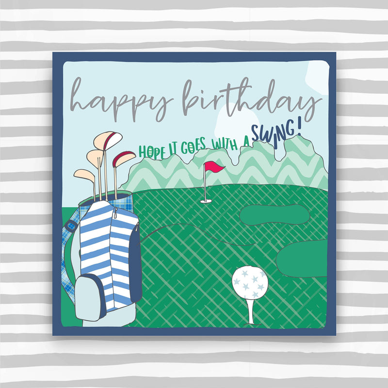 Golf - Happy Birthday Greeting Card (OC08)