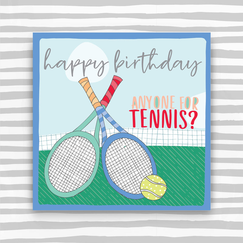 Tennis - Happy Birthday Greeting Card (OC10)