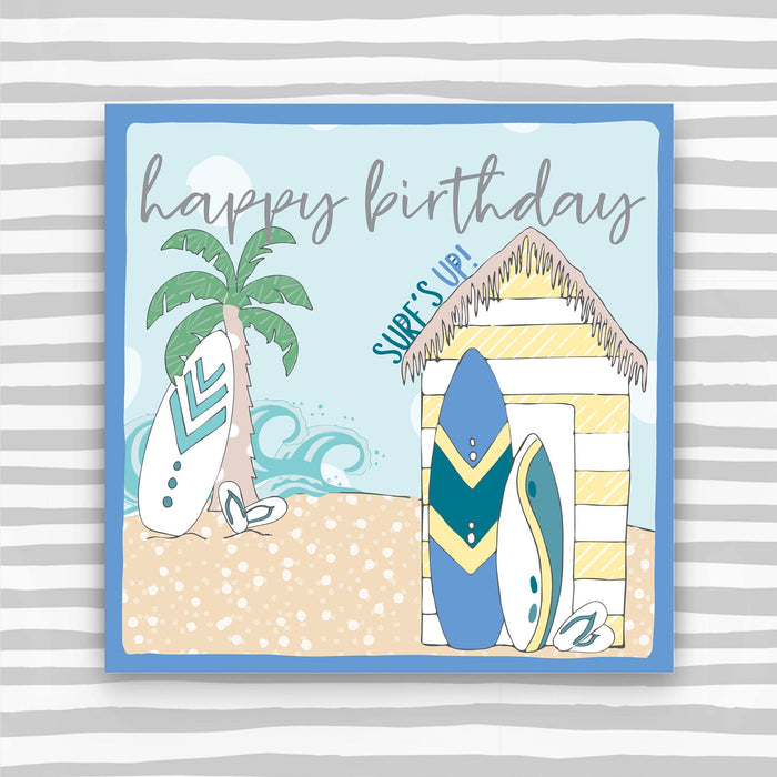 Surfing - Happy Birthday Greeting Card (OC11)