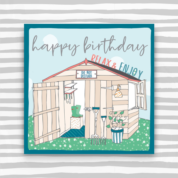 Garden Shed - Happy Birthday Greeting Card (OC13)
