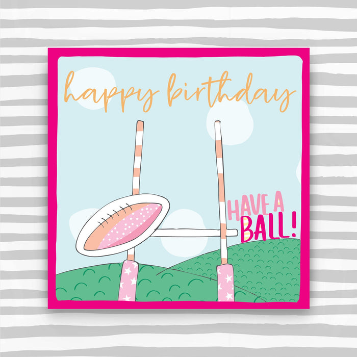 Women's Rugby - Happy Birthday Greeting Card (OC21)