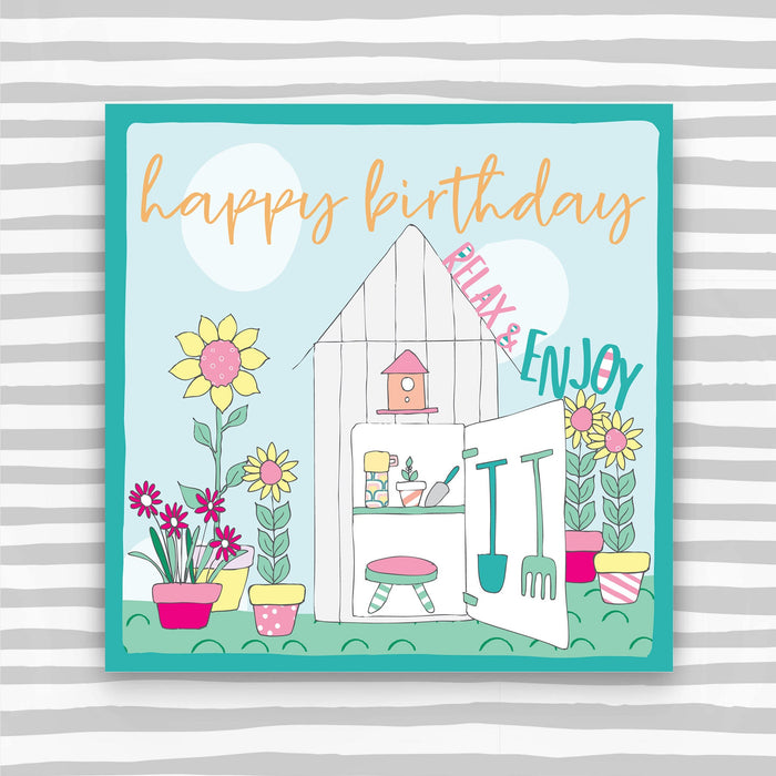 Potting Shed - Happy Birthday Greeting Card (OC27)