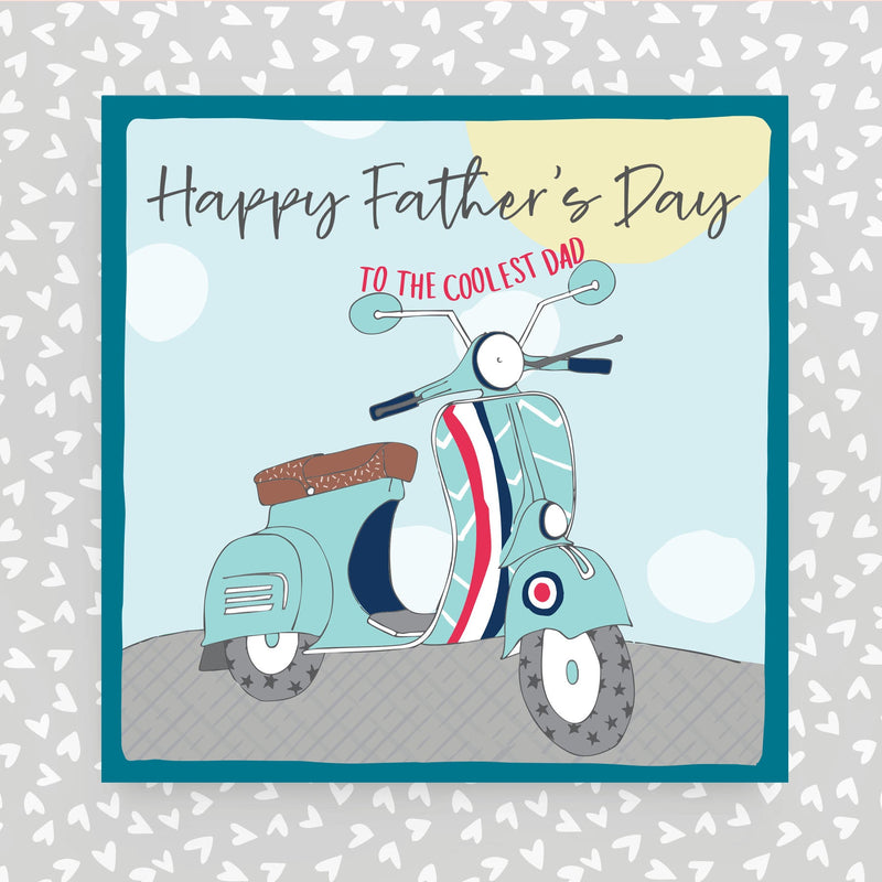 Happy Father's Day Vespa Greeting Card - To the Coolest Dad (OC48)
