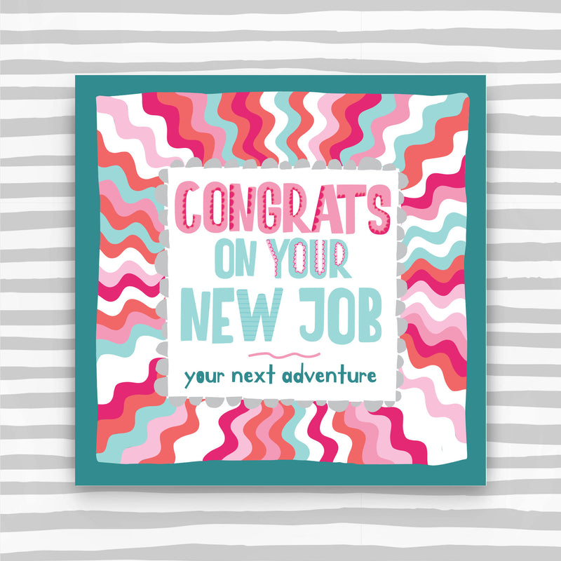 Congrats on your new job Greeting Card in pink colours (TF151)