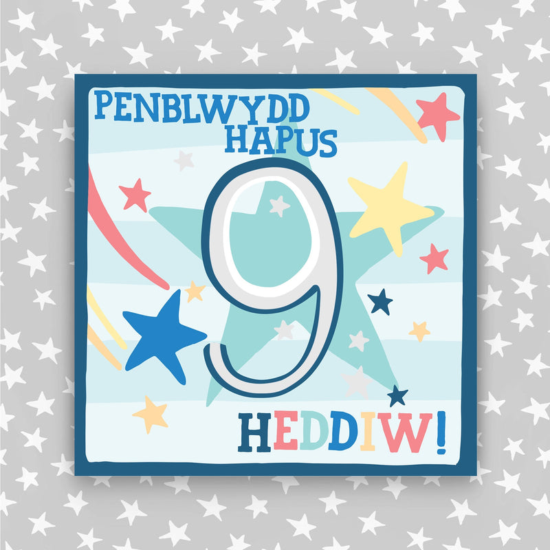 Welsh - Penblwydd Hapus 9 Heddiw - Happy Birthday 9 today card (WHH09)