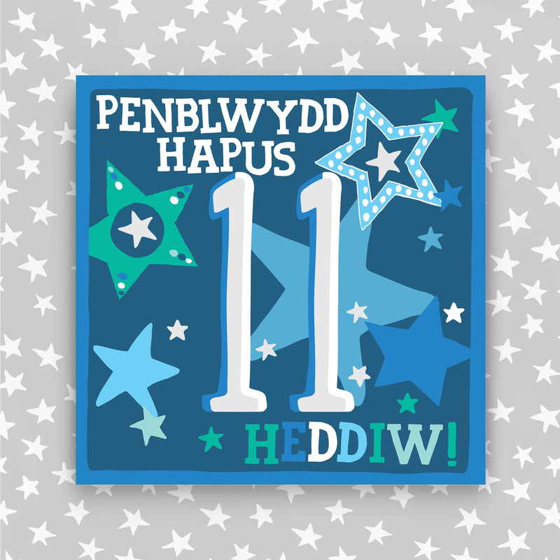 Welsh - Penblwydd Hapus 11 Heddiw - Happy Birthday 11 today card (WHH11)
