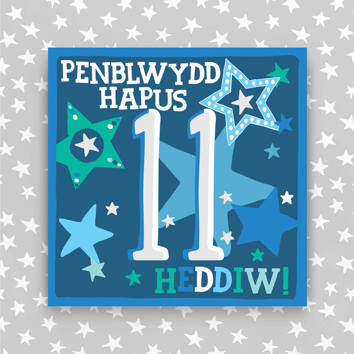 Welsh - Penblwydd Hapus 11 Heddiw - Happy Birthday 11 today card (WHH11)