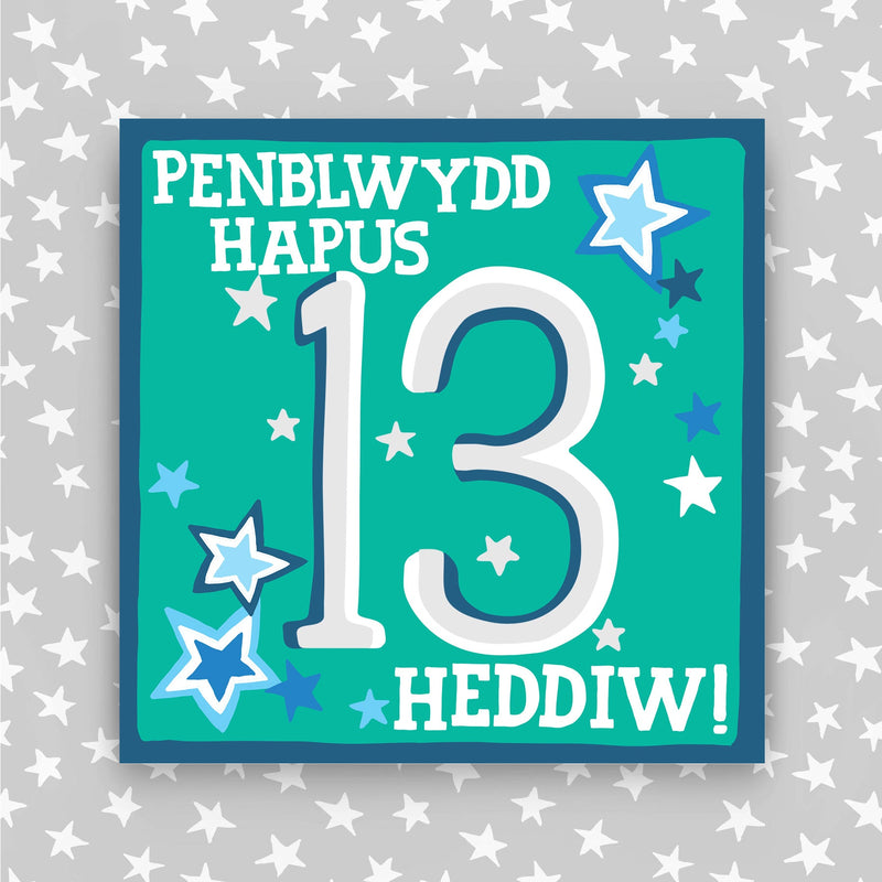 Welsh - Penblwydd Hapus 13 Heddiw - Happy Birthday 13 today card (WHH13)