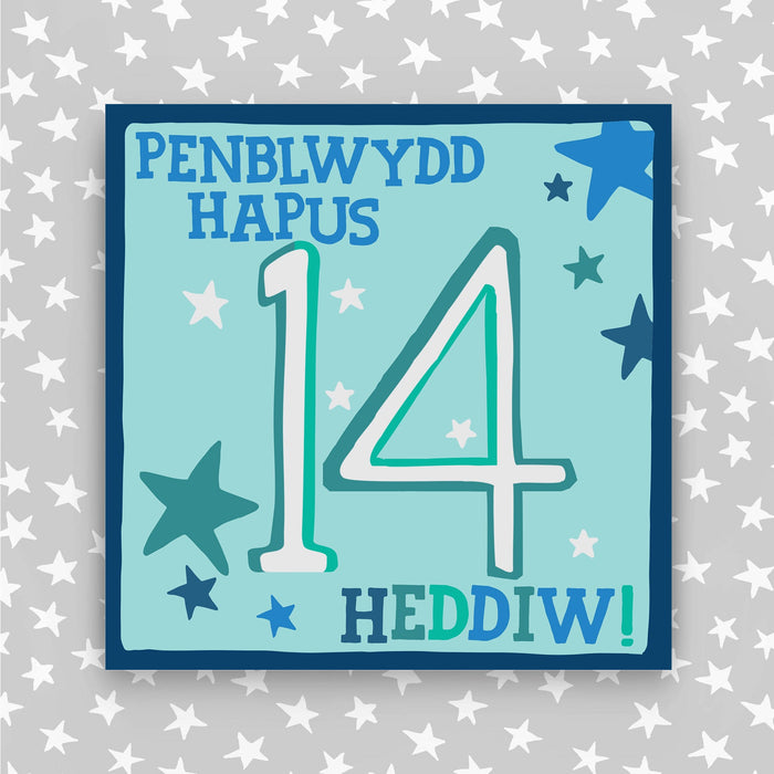 Welsh - Penblwydd Hapus 14 Heddiw - Happy Birthday 14 today card (WHH14)